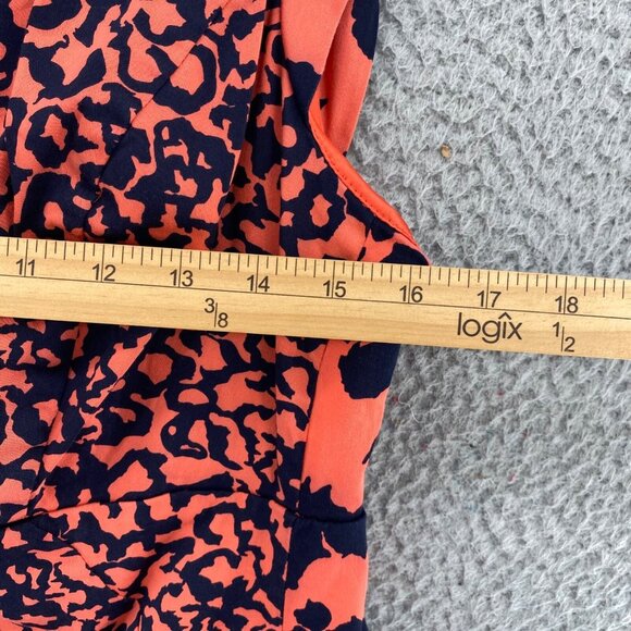 French Connection Dress Womens Medium Meternity Coral Navy Sheath Mini Stretch - Picture 8 of 10